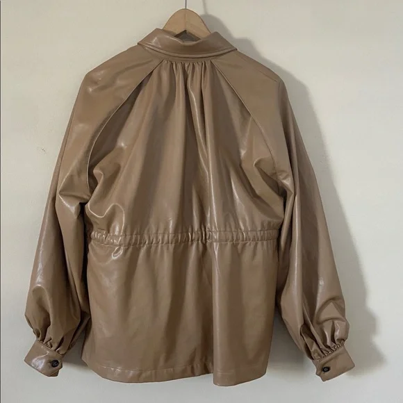 Deveaux New York Ari Camel Brown Vegan Faux Leather Jacket - Picture 11 of 14
